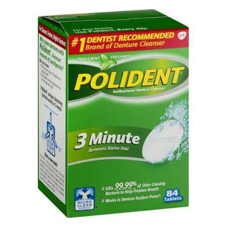 POLIDENT CLEANSER Polident 3 Minute Regular Cleanser 84 Tablets, PK6 05316